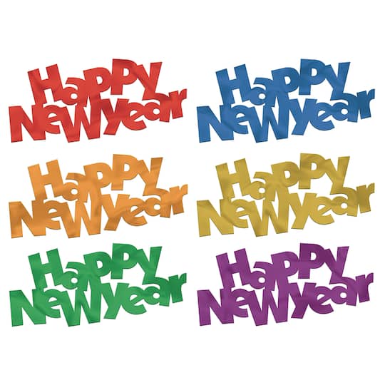 Beistle 4.75" Happy New Year Jumbo Fanci Fettis, 12ct.